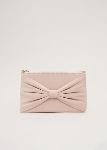 Phase Eight Oversized Bow Bags Cream Australia | QS3549826